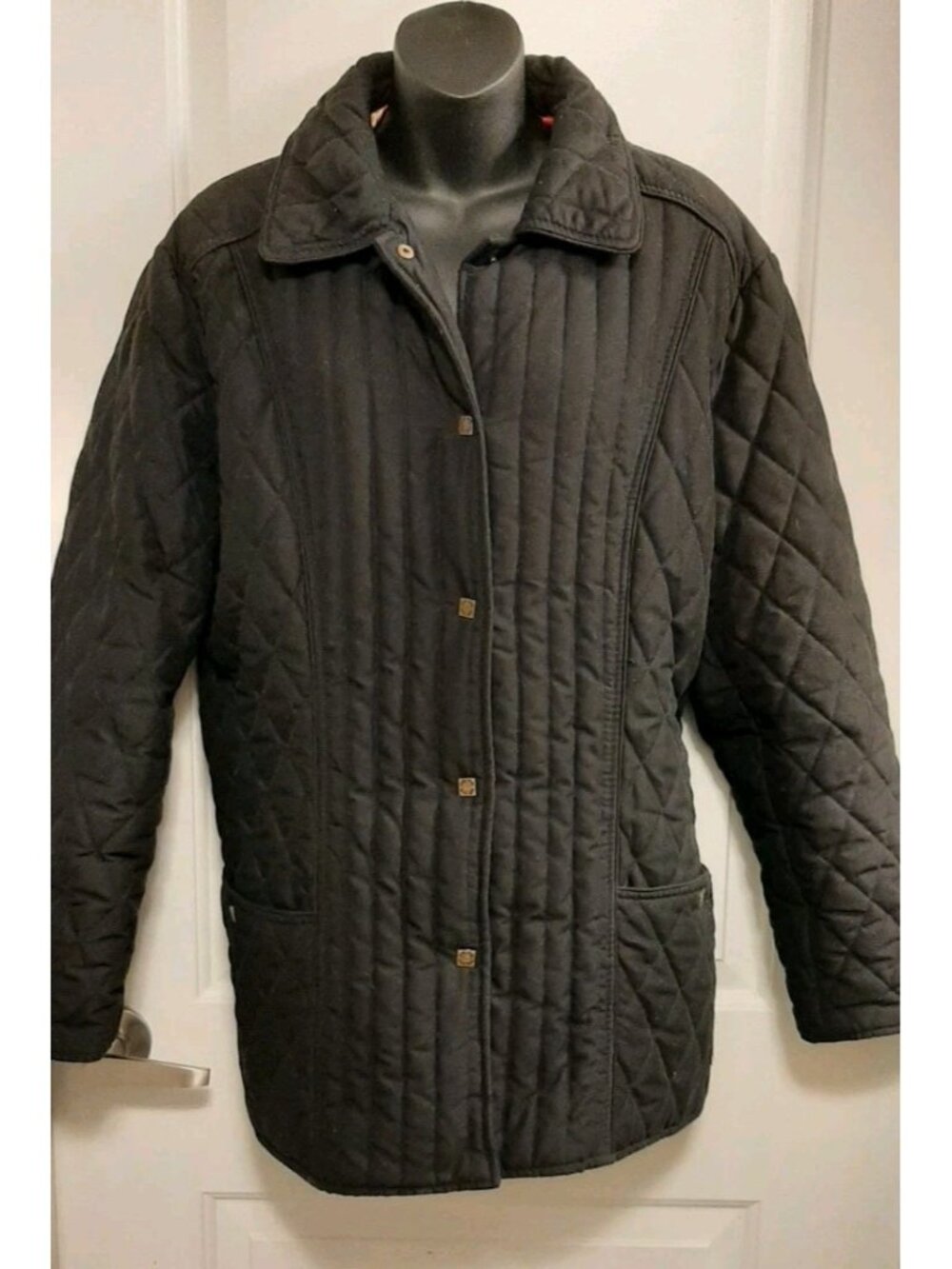 Women's XL TABI Simply Classic Outerwear Quilted Black Jacket Snap Front